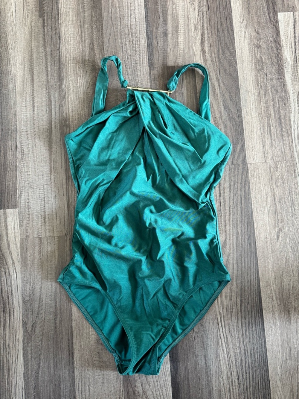 Twisted Halter Emerald One-Piece Swimsuit